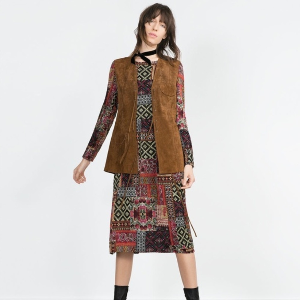 Zara Brown Suede Vest